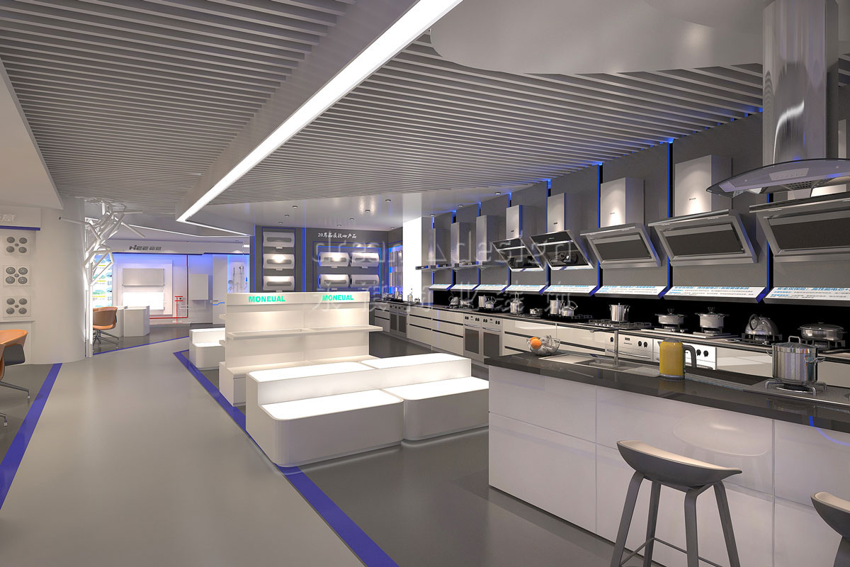 長沙展廳門面設(shè)計(jì)案例_長沙電器展廳裝修_長沙展廳設(shè)計(jì)效果圖_永祺商業(yè)裝飾